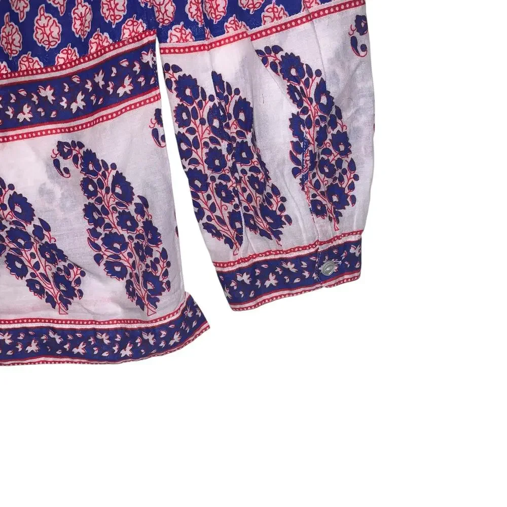 J. CREW Paisley Print Bohemian Cotton Tunic 00